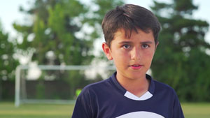 Boy on soccer field